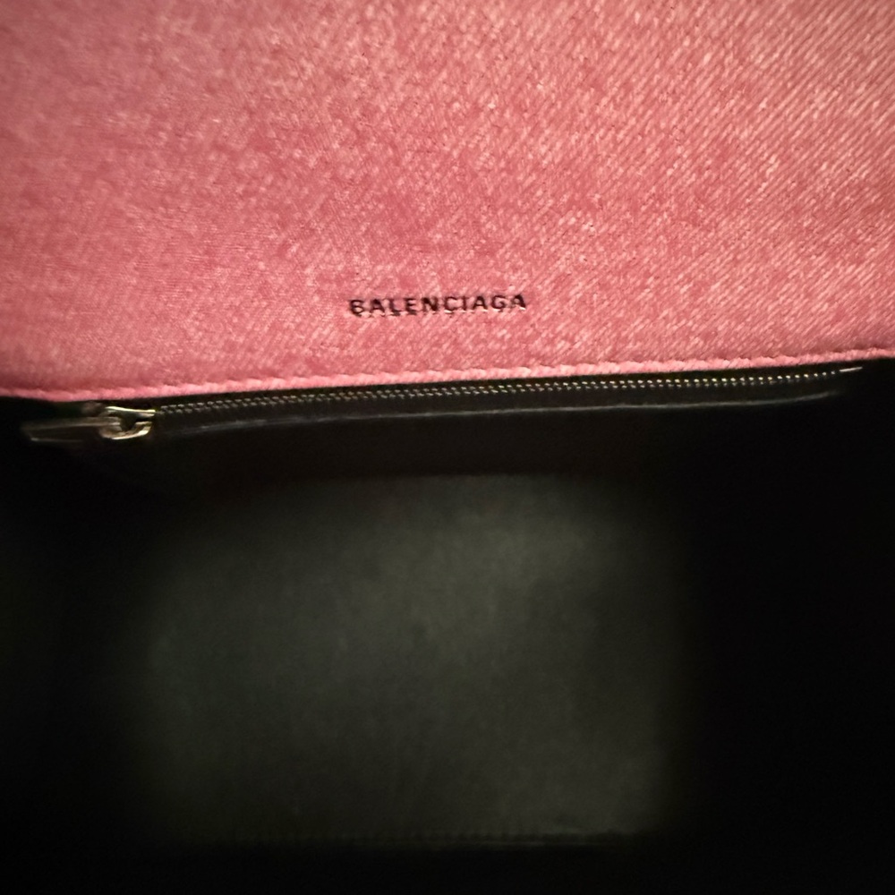Balenciaga hourglass Distressed denim Pink small Bag - Picture 6 of 12